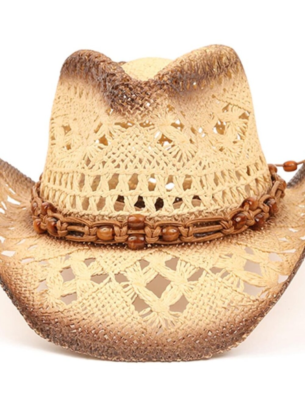 Straw Cowboy Hat for Women and Men with Shape-It Brim, Western Cowboy Hat, Orang - Picture 3 of 7